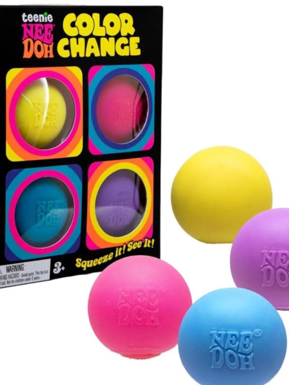 Schylling Color Change Squeeze Balls - Pink, Yellow, Blue, Purple